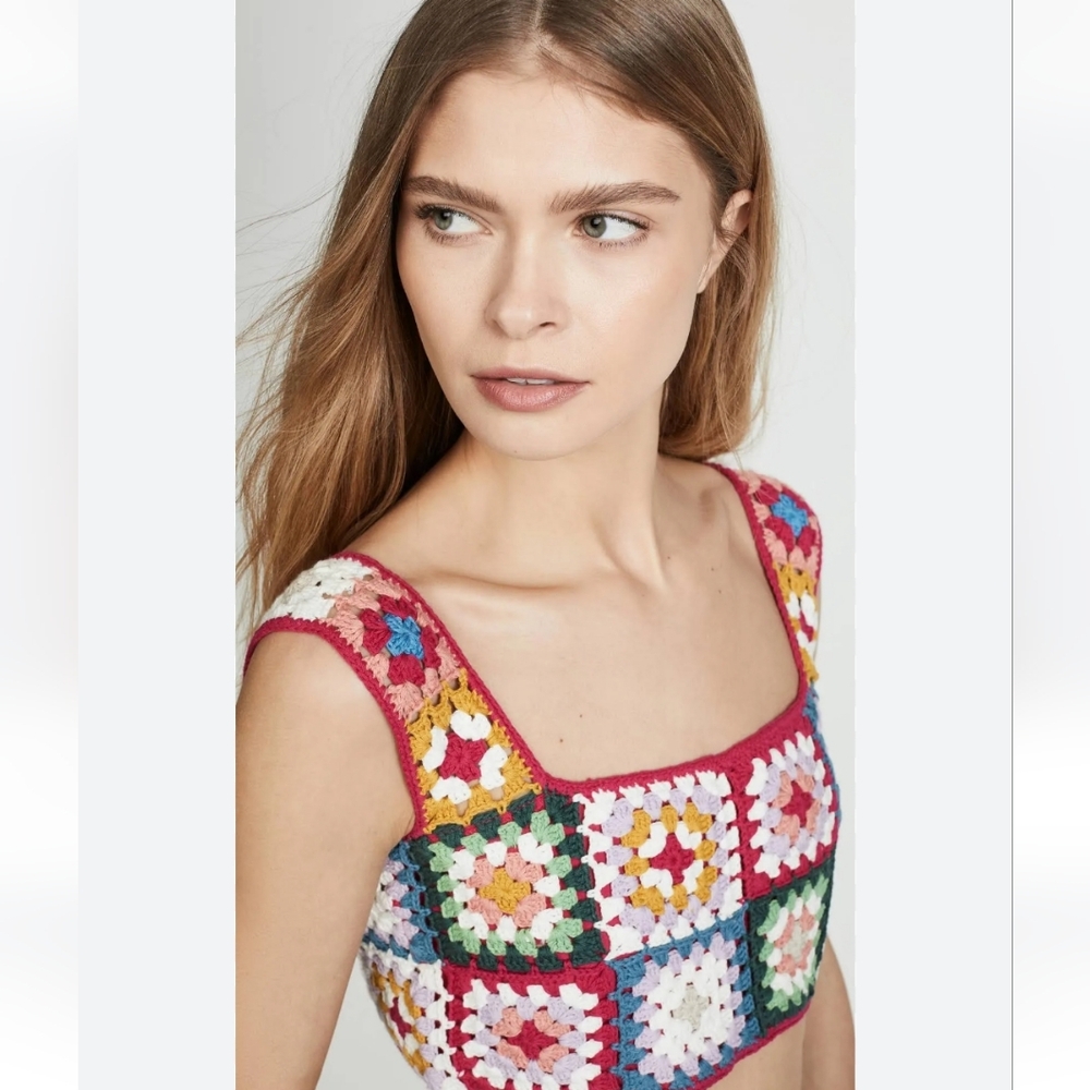 Farm Rio Crochet Crop Top Size XS